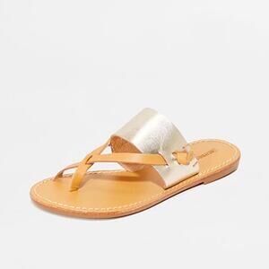 Soludos Sandal Slotted Thong Platinum Size 6 New